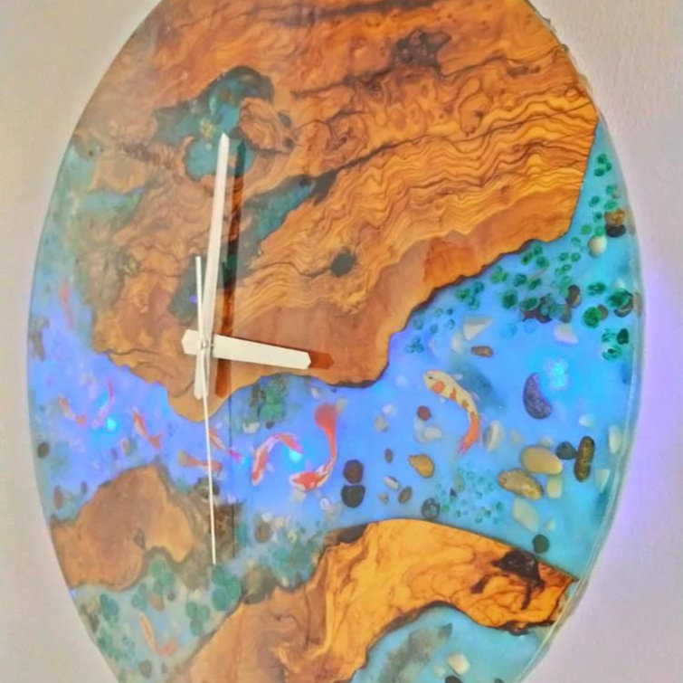 Resinwoodliving Wood Wall Clock Wayfair Canada